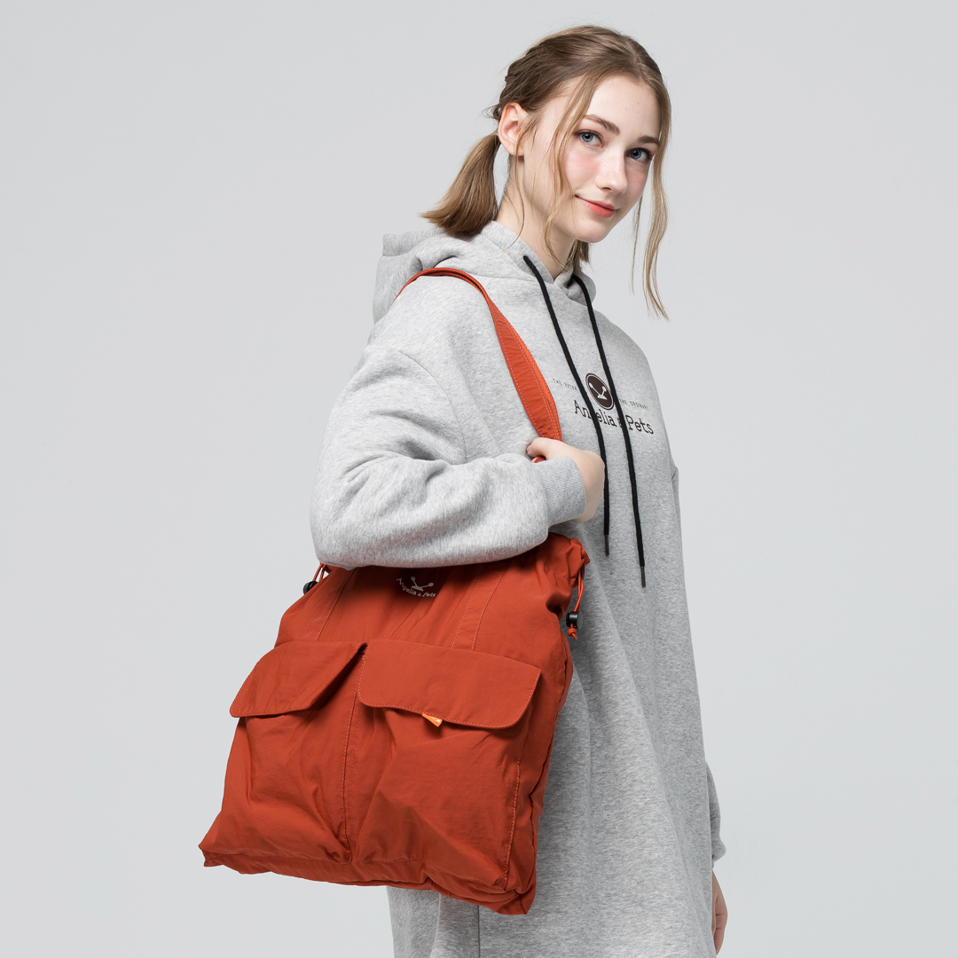 Angelia&Pets輕撥水側肩包-深橘