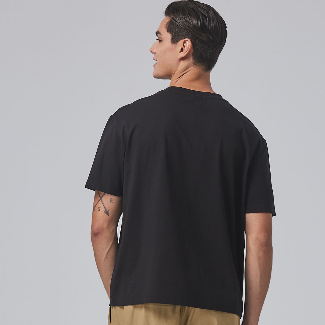 KANGOL中性寬版口袋T-黑