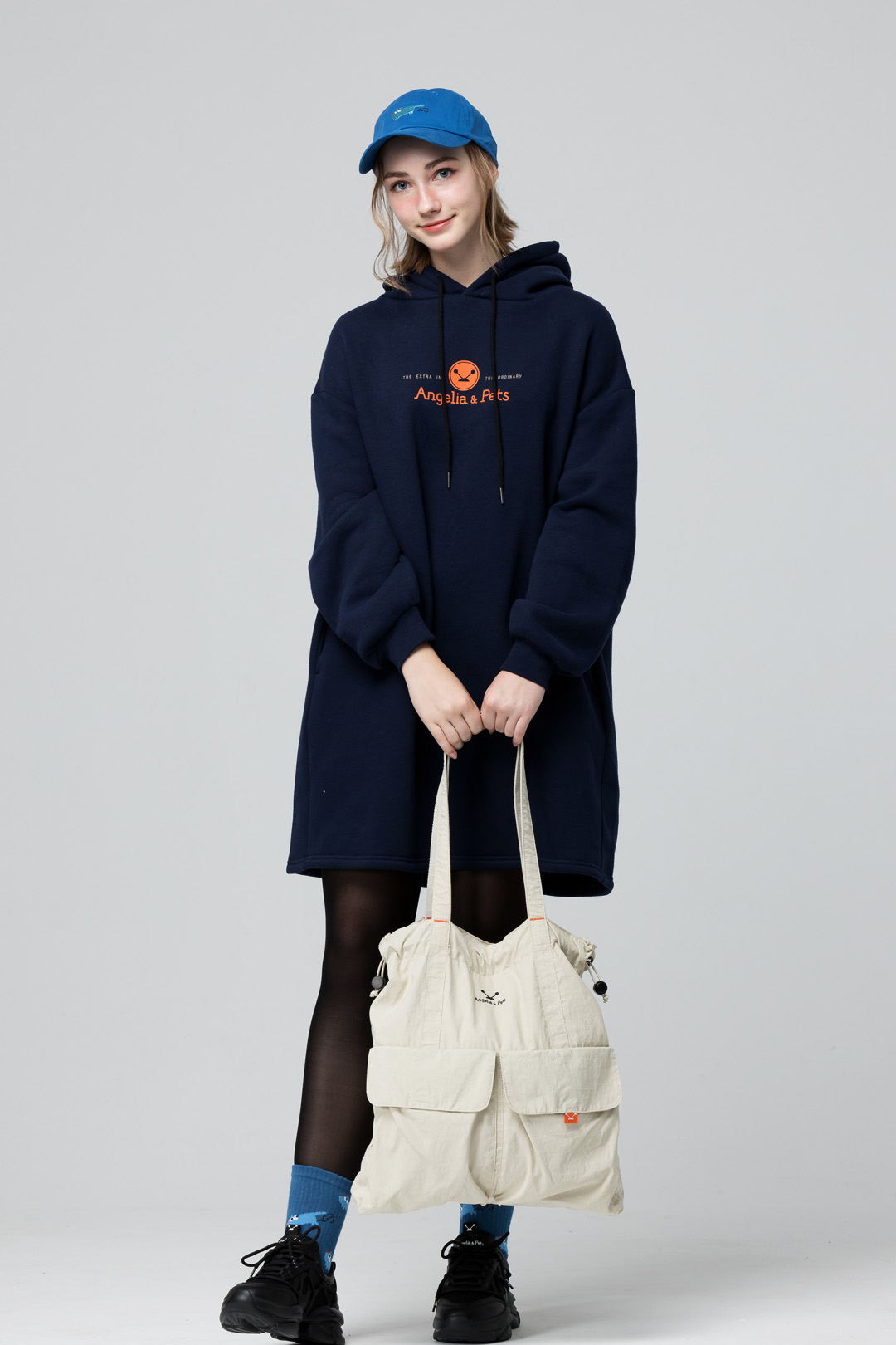 Angelia&Pets精緻刺繡動物老帽-藍