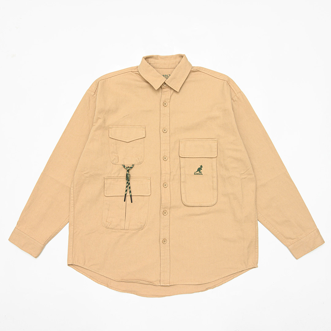 KANGOL袋鼠工裝口袋襯衫外套