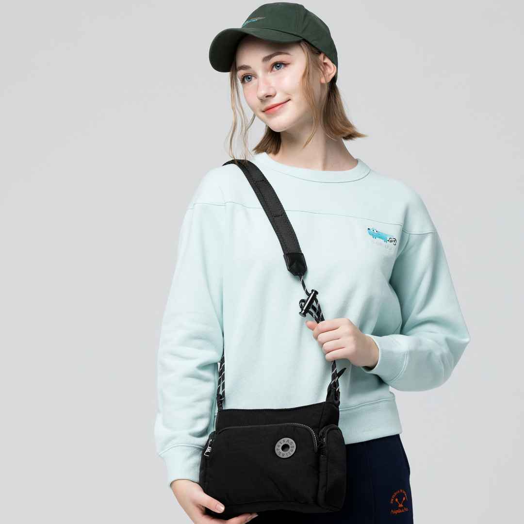 Angelia&Pets輕便斜肩包-黑