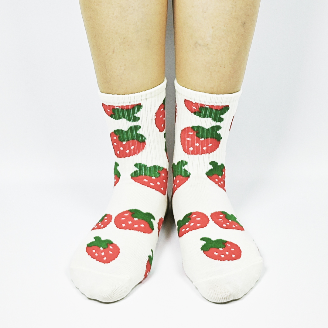 AKIBO粉漾甜心樂園中筒襪(三件組)