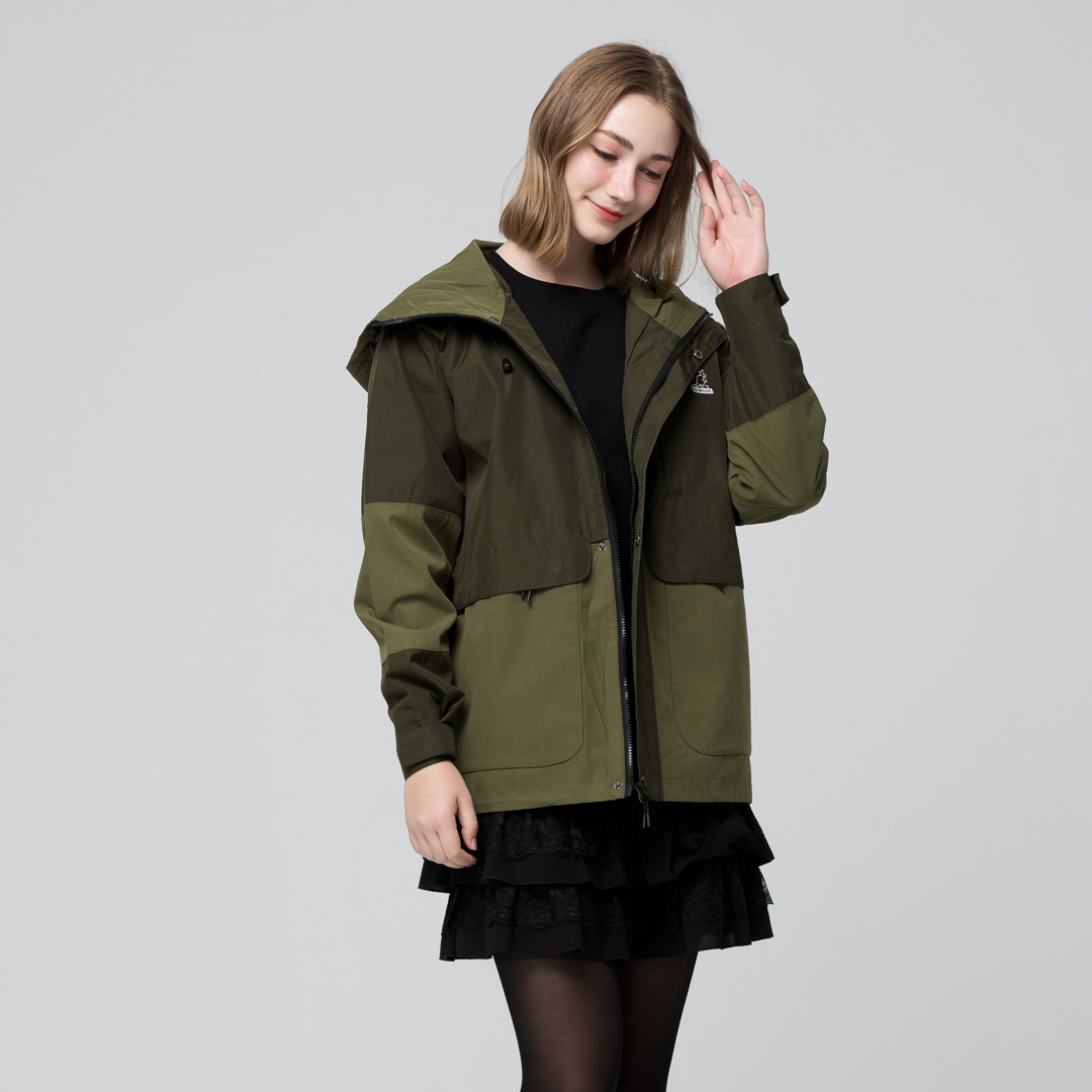 KANGOL袋鼠中性防潑水風衣外套