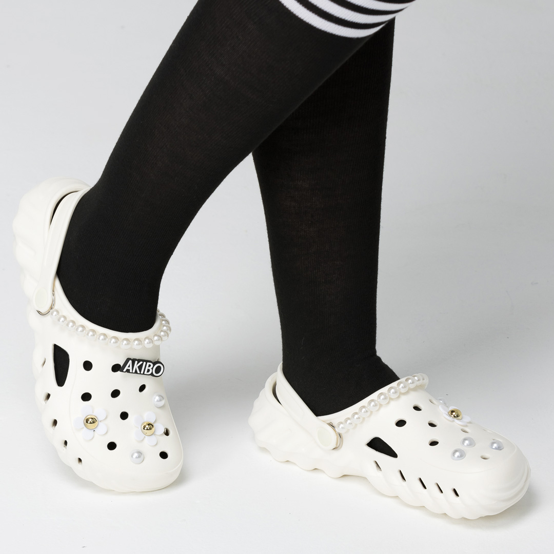AKIBO珍珠小花款洞洞鞋扣 (十一件組)