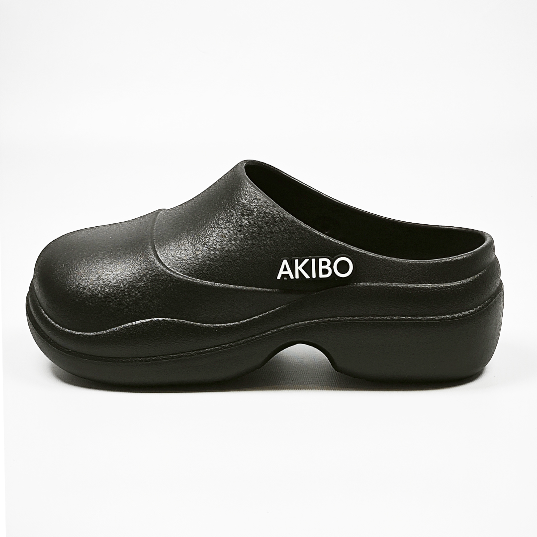 AKIBO清新穆勒鞋-經典黑(女款、輕量、耐走、防水)