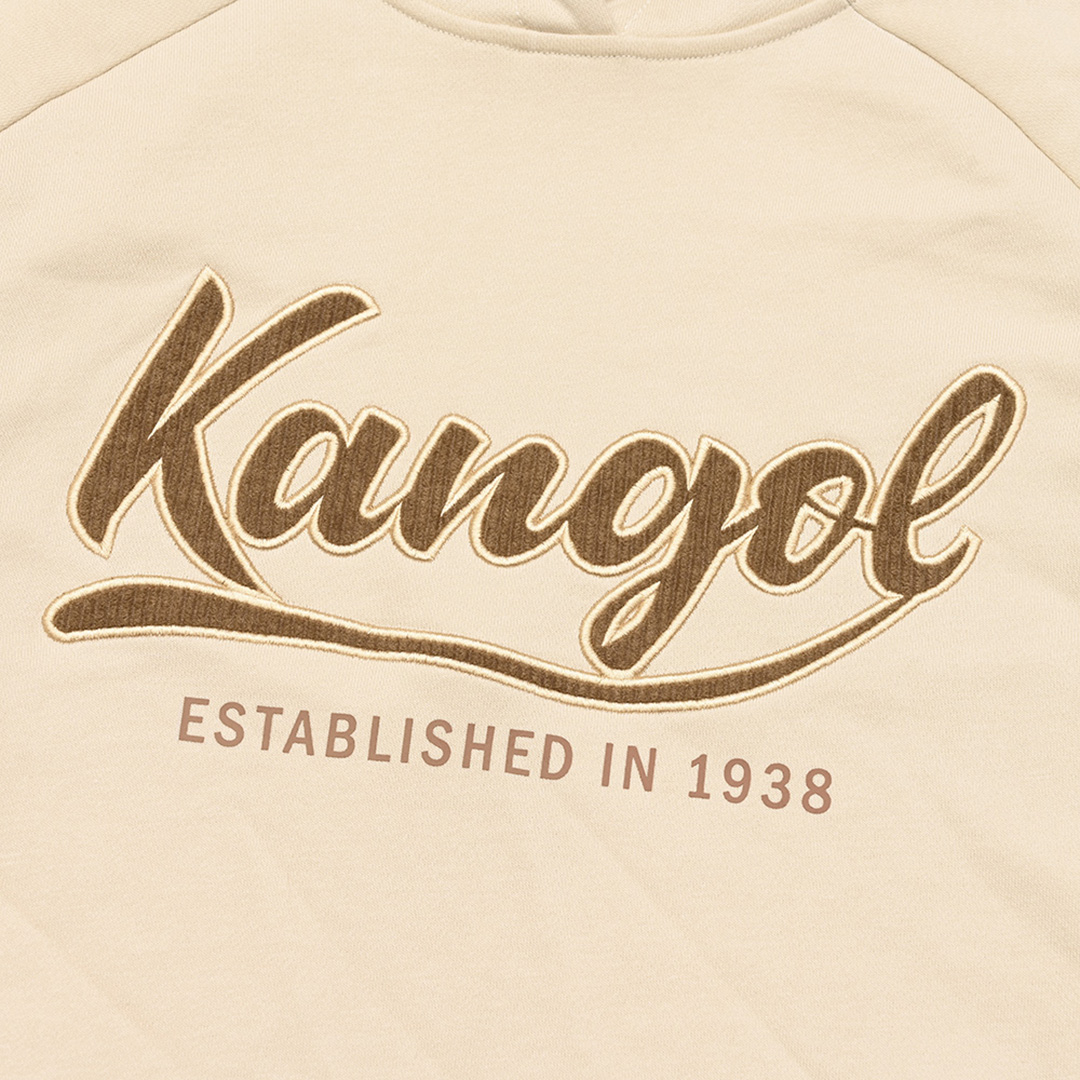 KANGOL袋鼠連帽洋裝-米白