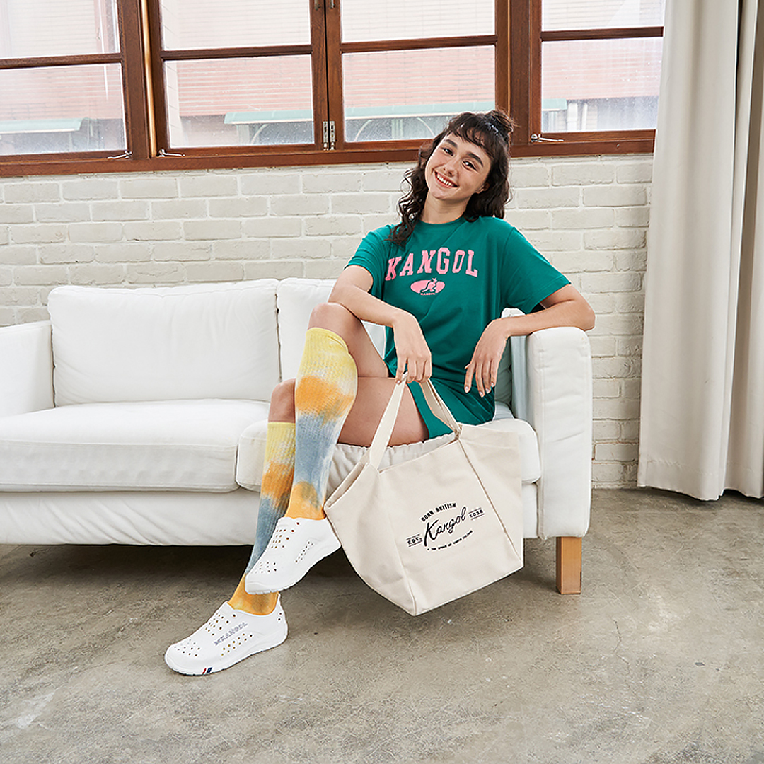 KANGOL帆布托特包-米白