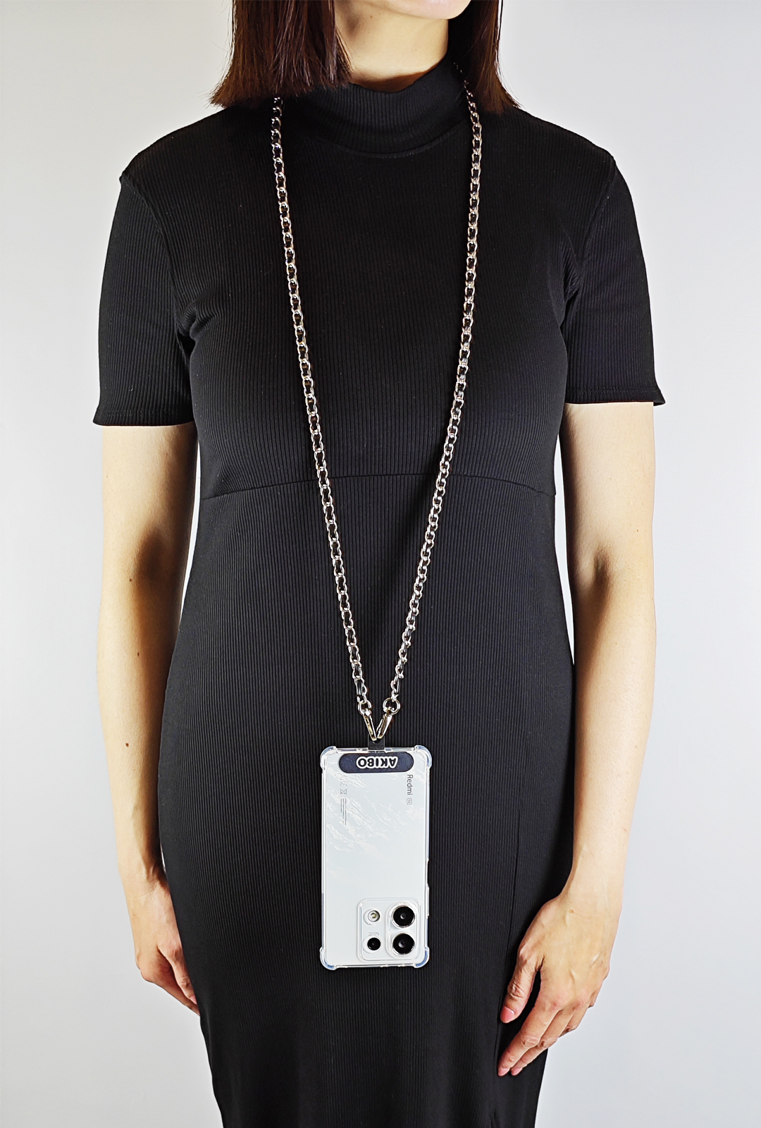 AKIBO魅力鍊條包包手機掛繩-經典黑