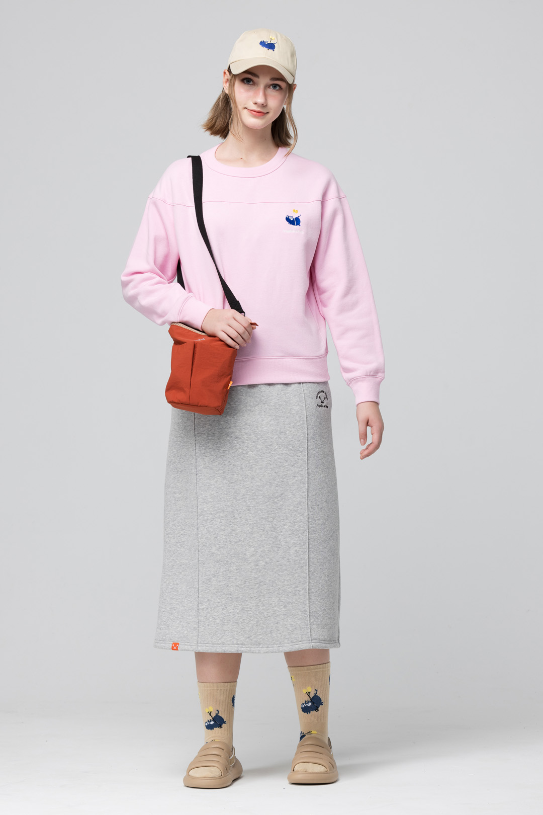 Angelia&Pets緹花滿版襪-卡其