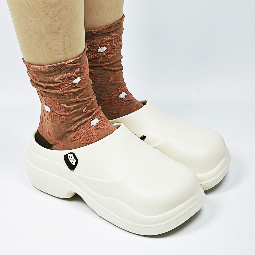 AKIBO清新穆勒鞋-牛奶白(女款、輕量、耐走、防水)