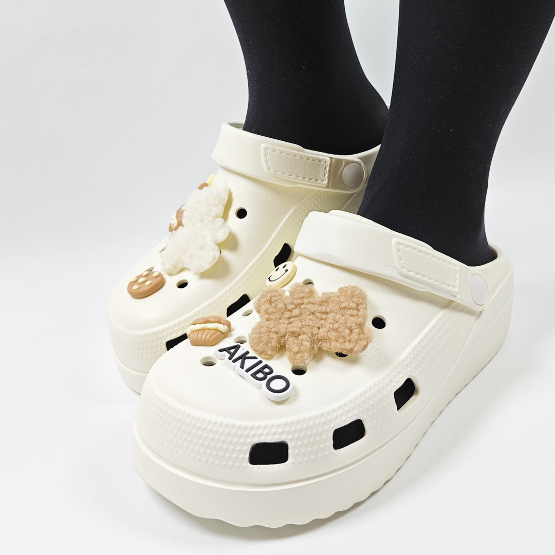 AKIBO餅乾洞洞鞋-牛奶白(中性款、輕量、耐走、兩穿、防水)