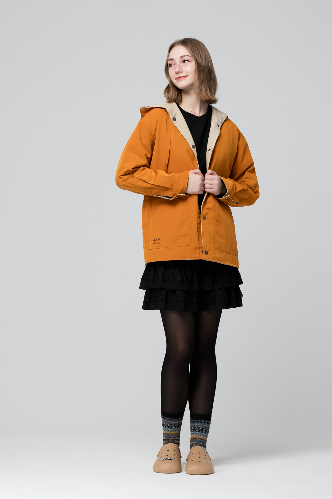 KANGOL袋鼠中性雙面燈芯絨外套