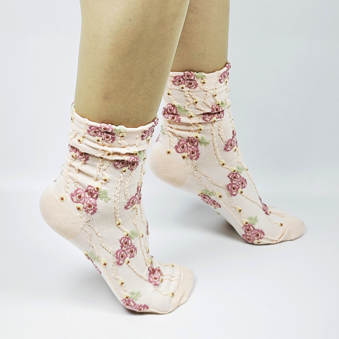 AKIBO秋日森語花影中筒襪(三件組)