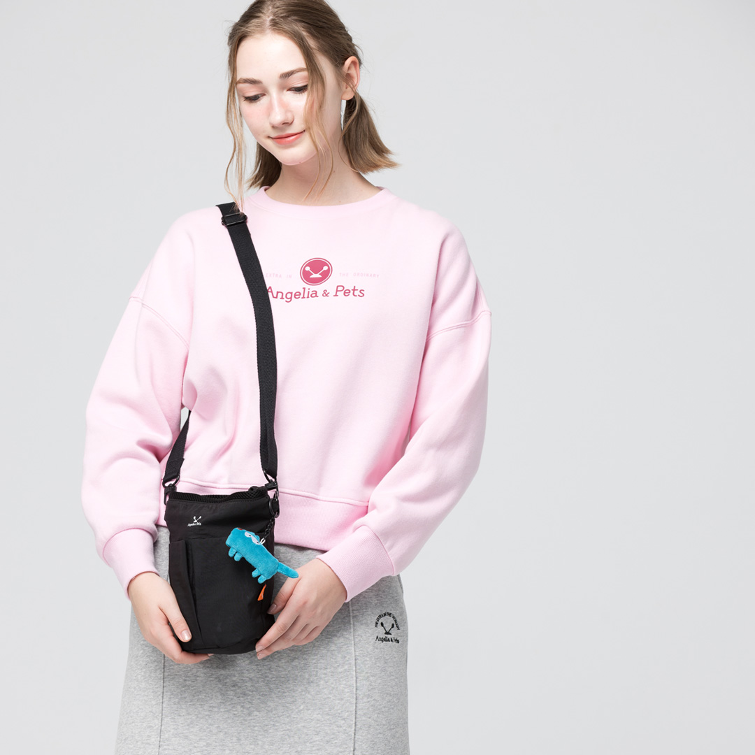 Angelia&Pets輕撥水側肩包-黑