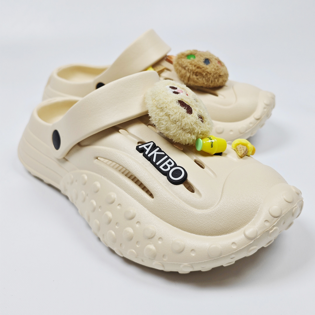 AKIBO戶外機能洞洞鞋-奶茶(中性款、雲朵感、輕量、兩穿、防水)