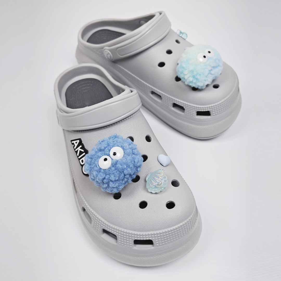 AKIBO清新藍調款洞洞鞋扣 (七件組)