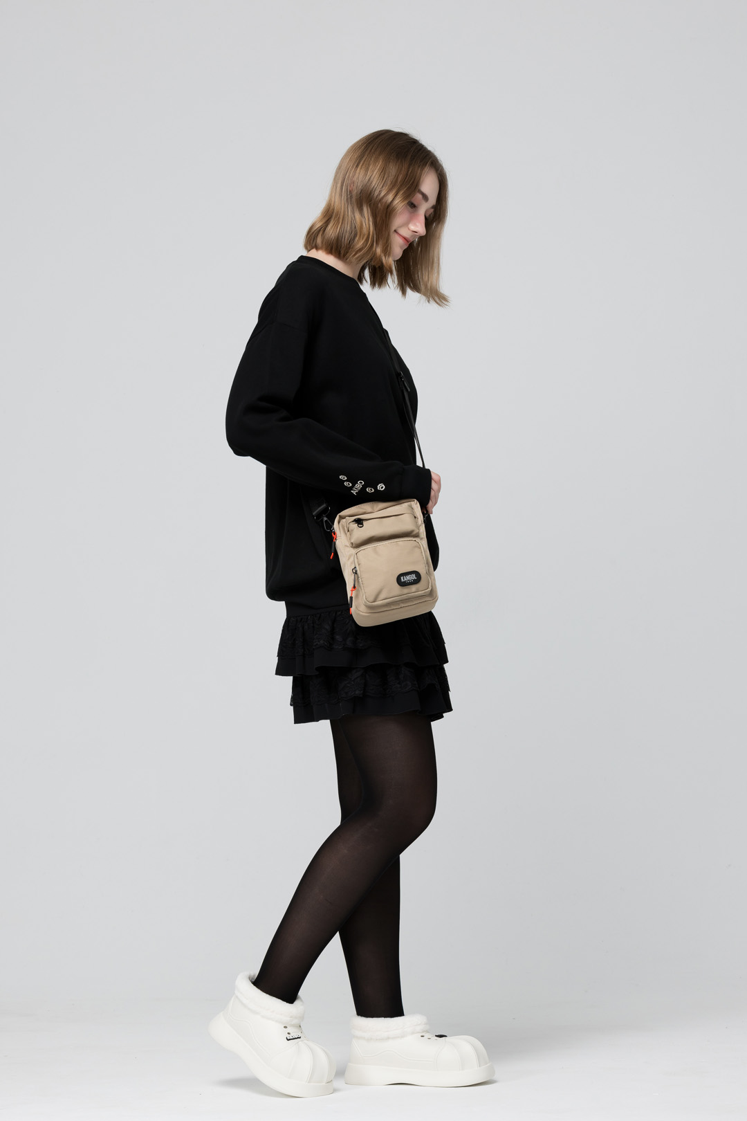 KANGOL袋鼠側背尼龍相機包-卡