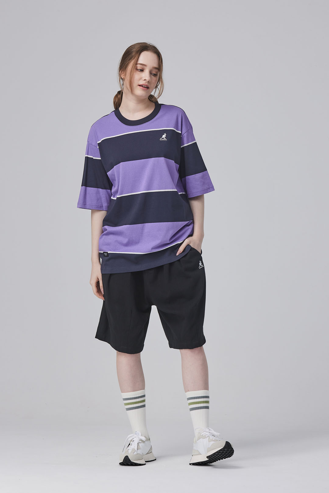 KANGOL中性休閒氣球褲-黑