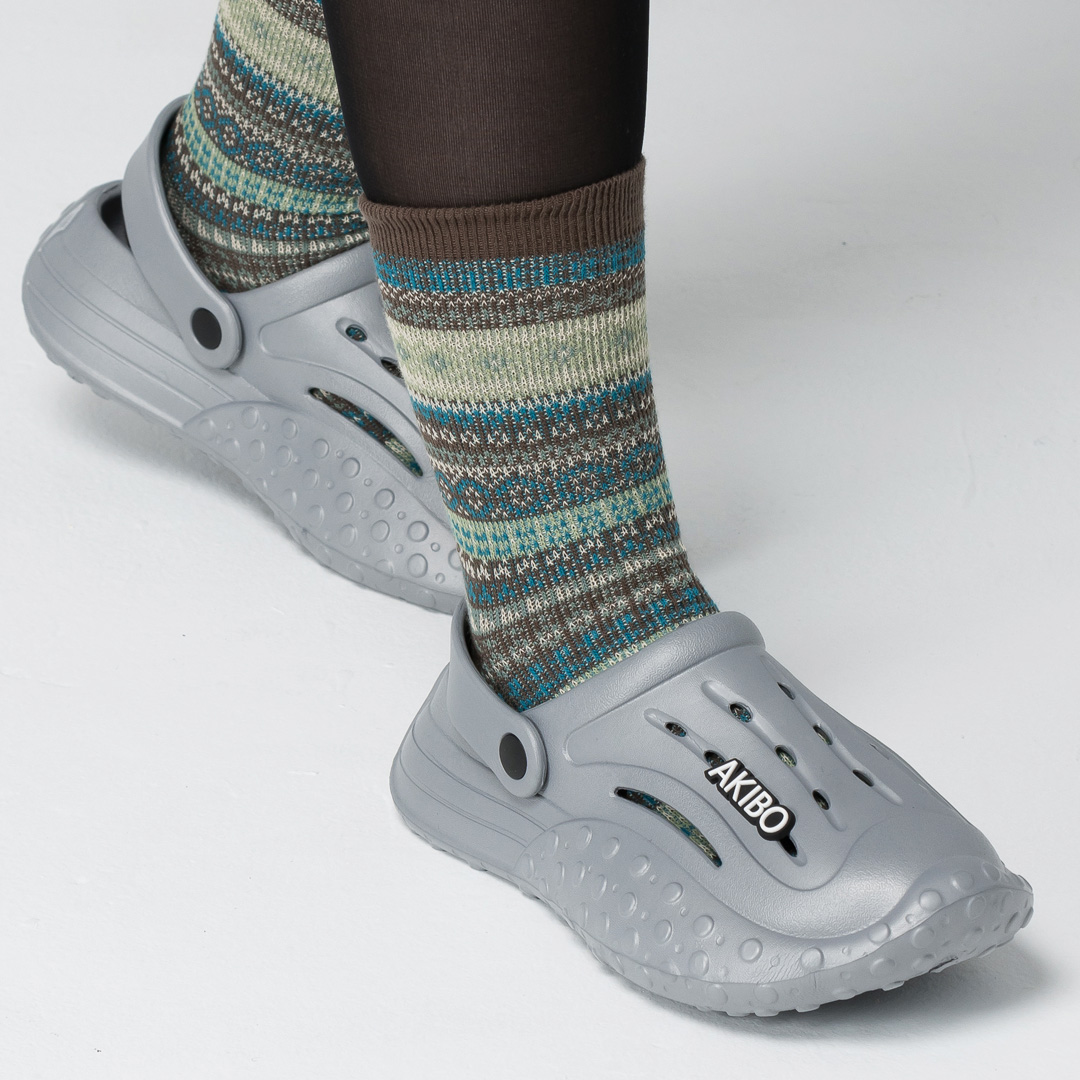 AKIBO戶外機能洞洞鞋-質感灰(中性款、雲朵感、輕量、兩穿、防水)
