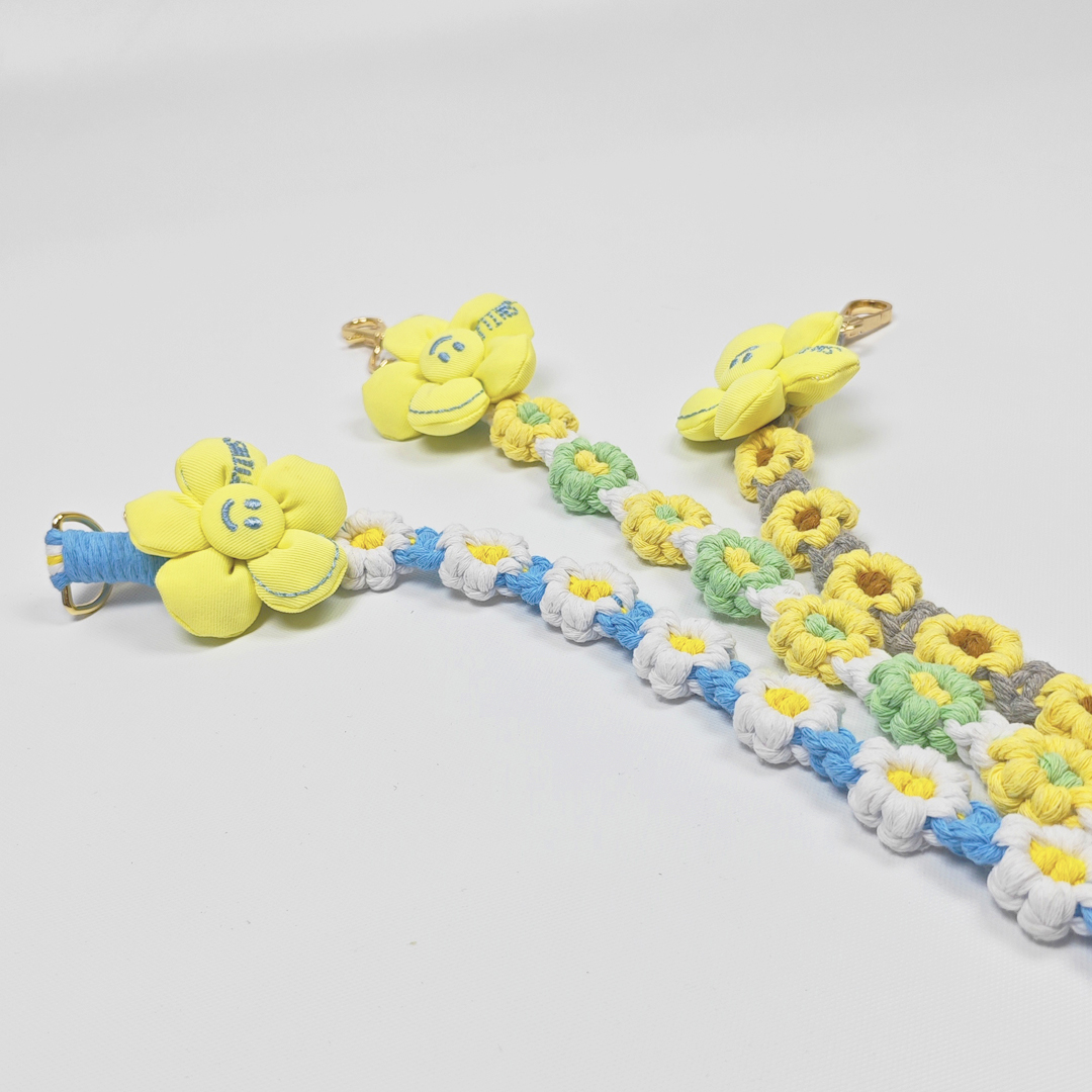 AKIBO手工編織花朵包包手機掛繩-清新綠