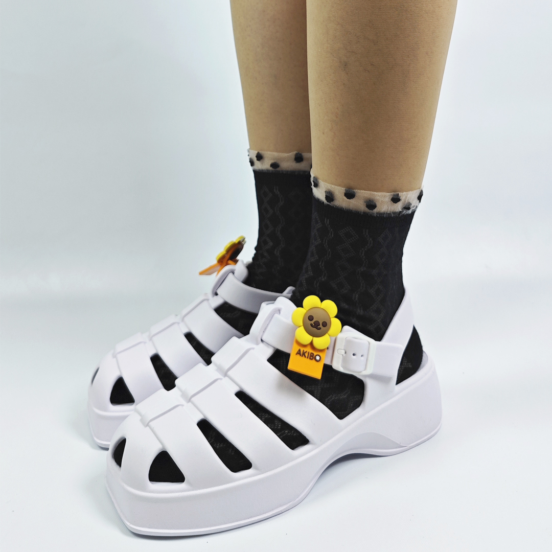 AKIBO輕量羅馬鞋-牛奶白(女款、雲朵感、輕量、兩穿、防水)