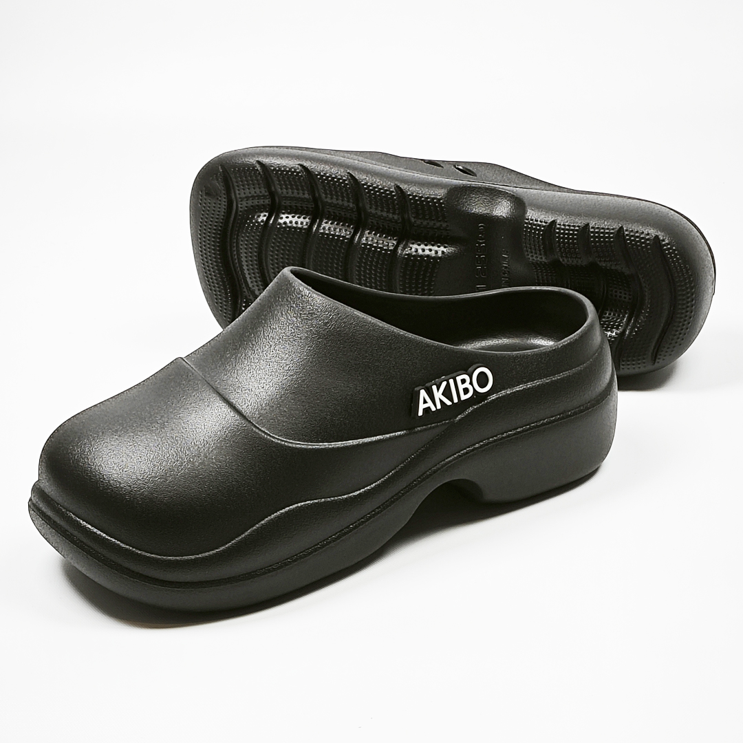 AKIBO清新穆勒鞋-經典黑(女款、輕量、耐走、防水)
