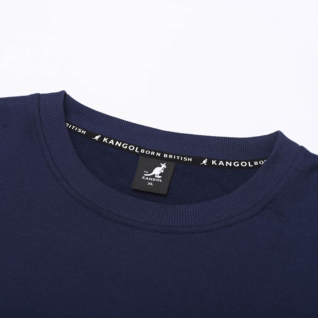 KANGOL袋鼠中性落肩大學T-深藍