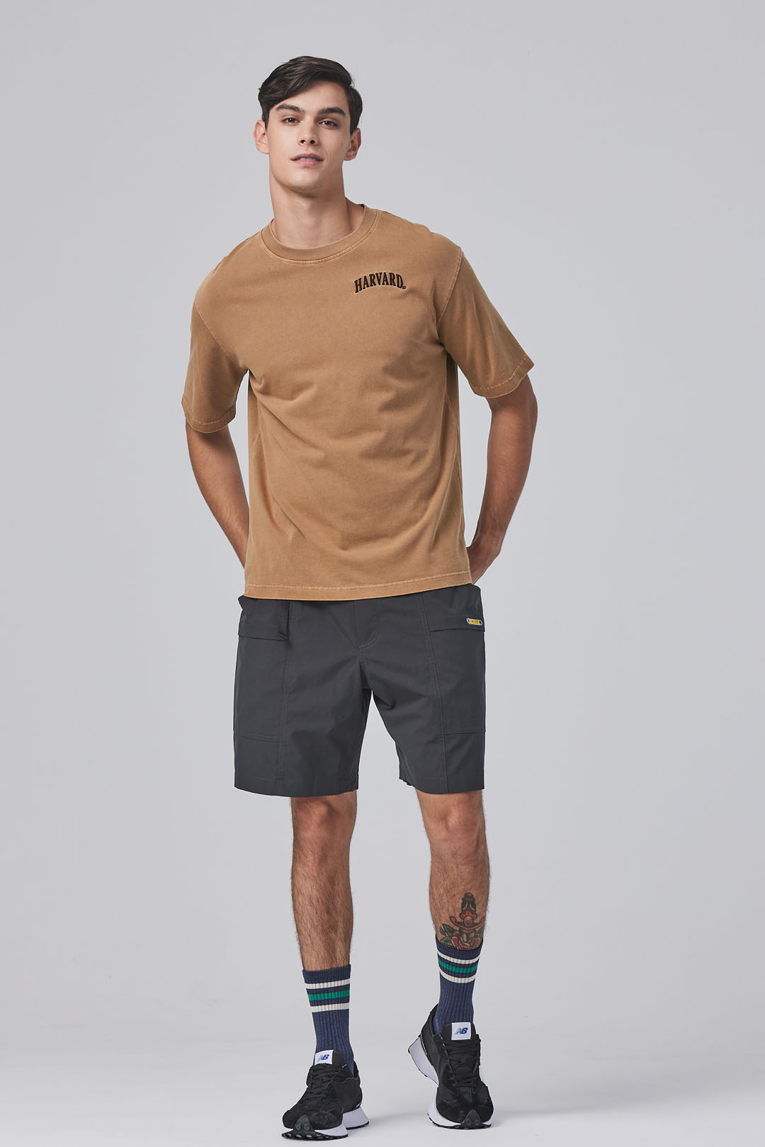 NCAA-密西根大學Michigan工裝短褲-灰綠