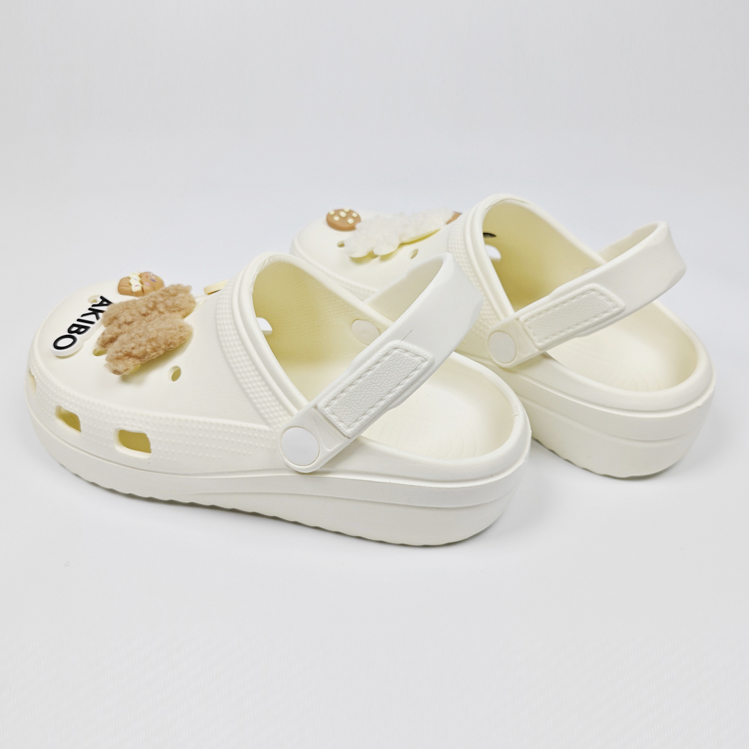 AKIBO餅乾洞洞鞋-牛奶白(中性款、輕量、耐走、兩穿、防水)