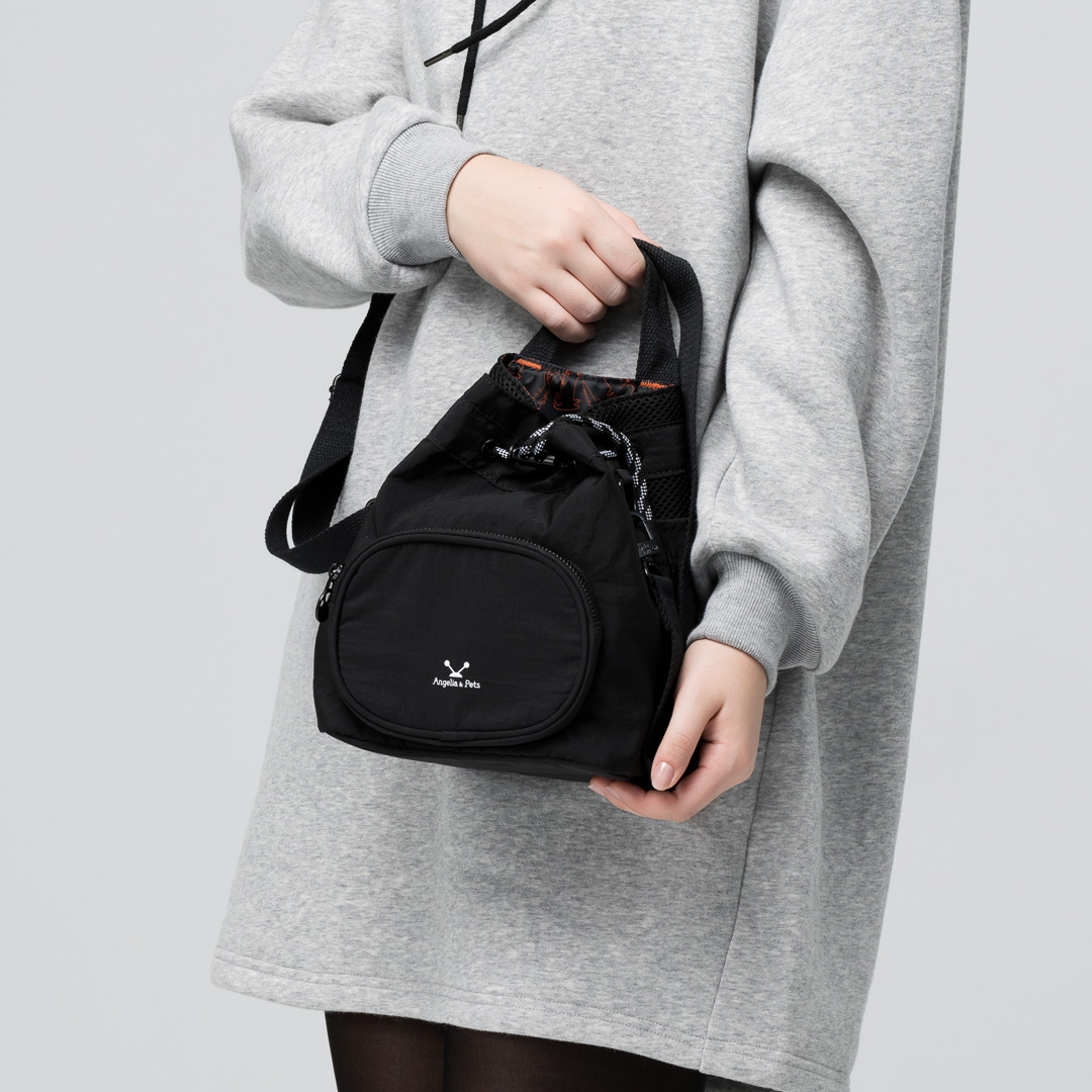 Angelia&Pets輕撥水束包-黑