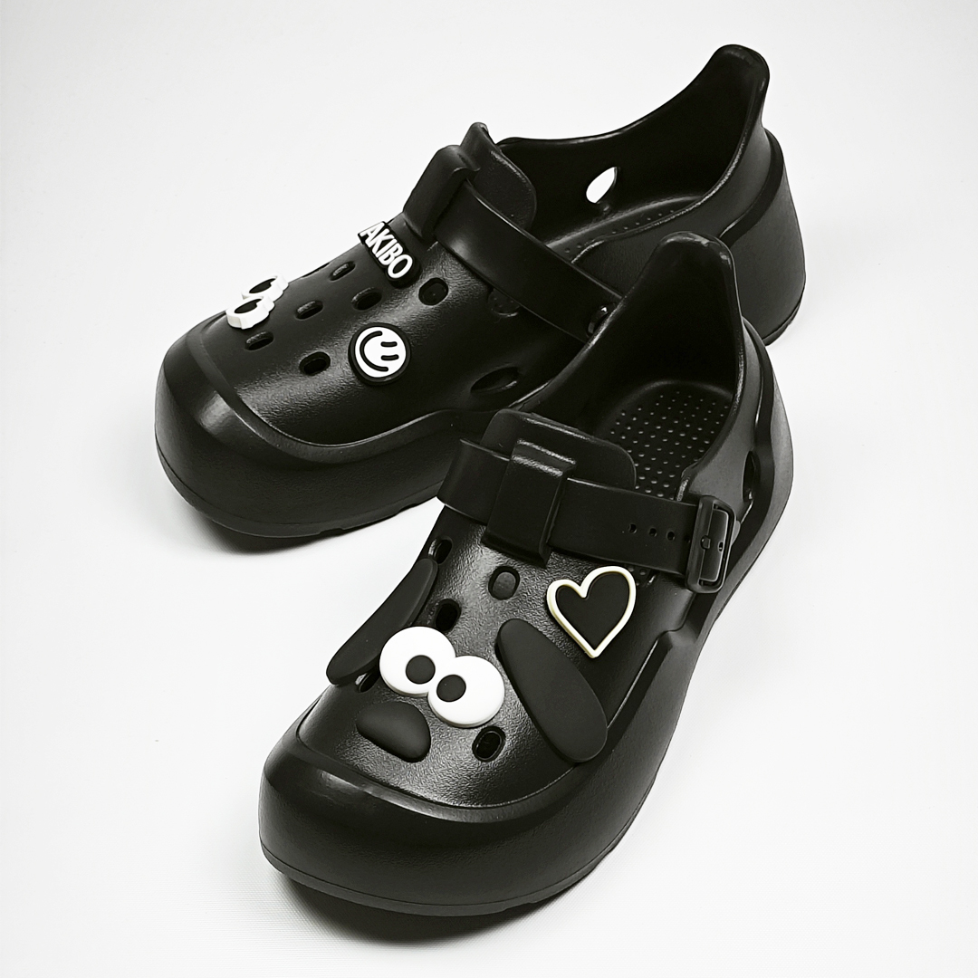 AKIBO全方位機能洞洞鞋-經典黑(中性款、雲朵感、輕量、防水)