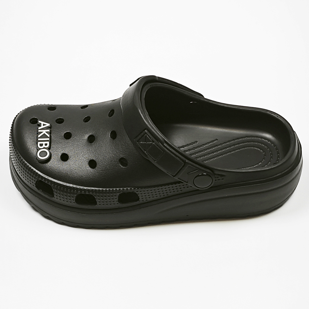 AKIBO餅乾洞洞鞋(二代)-經典黑(中性款、輕量、耐走、兩穿、防水)