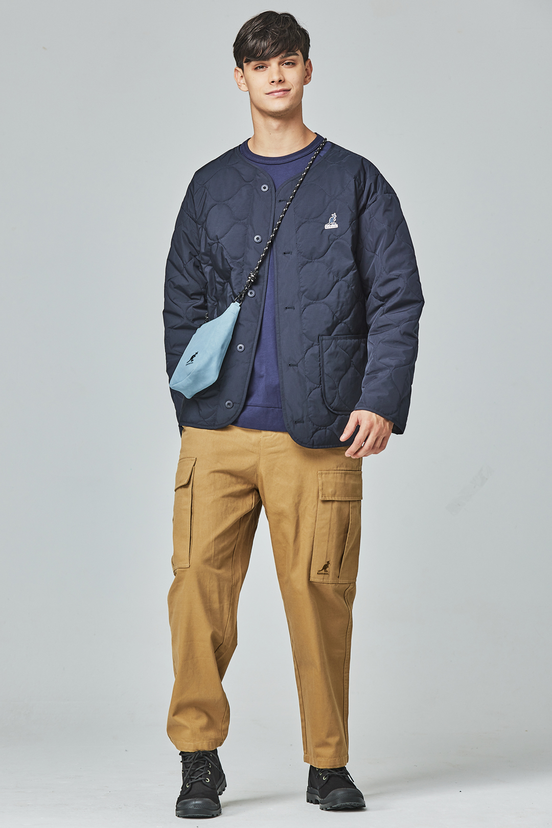 KANGOL袋鼠水波紋鋪棉外套