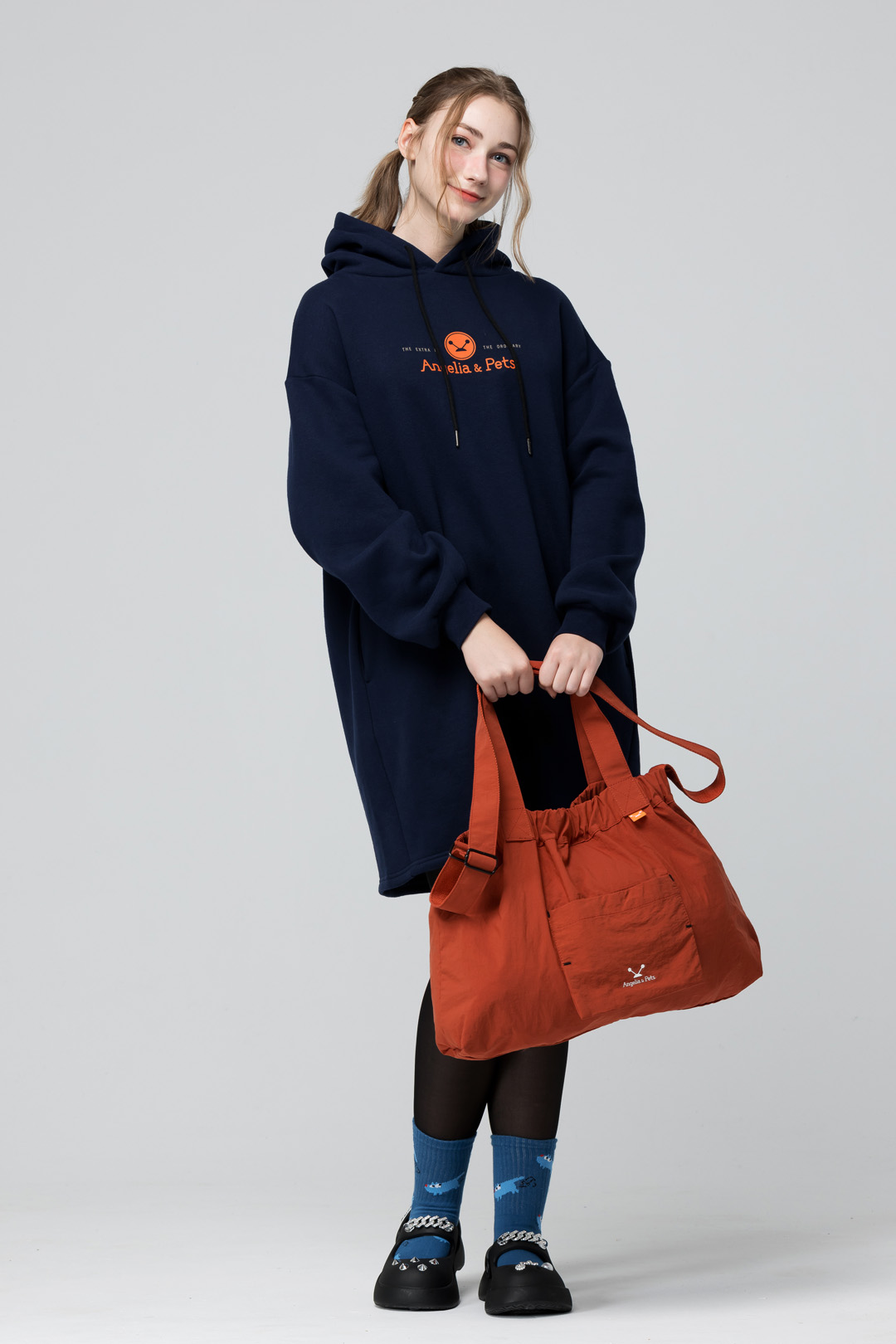 Angelia&Pets輕撥水水餃包-深橘