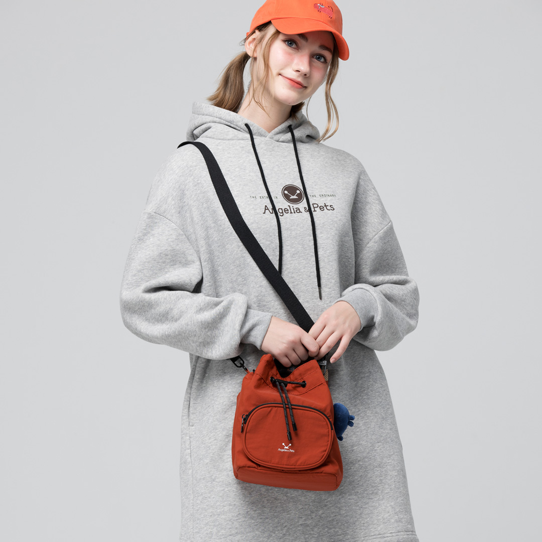 Angelia&Pets輕撥水束包-深橘