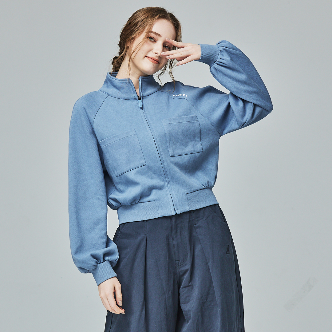 KANGOL袋鼠女款立領短外套