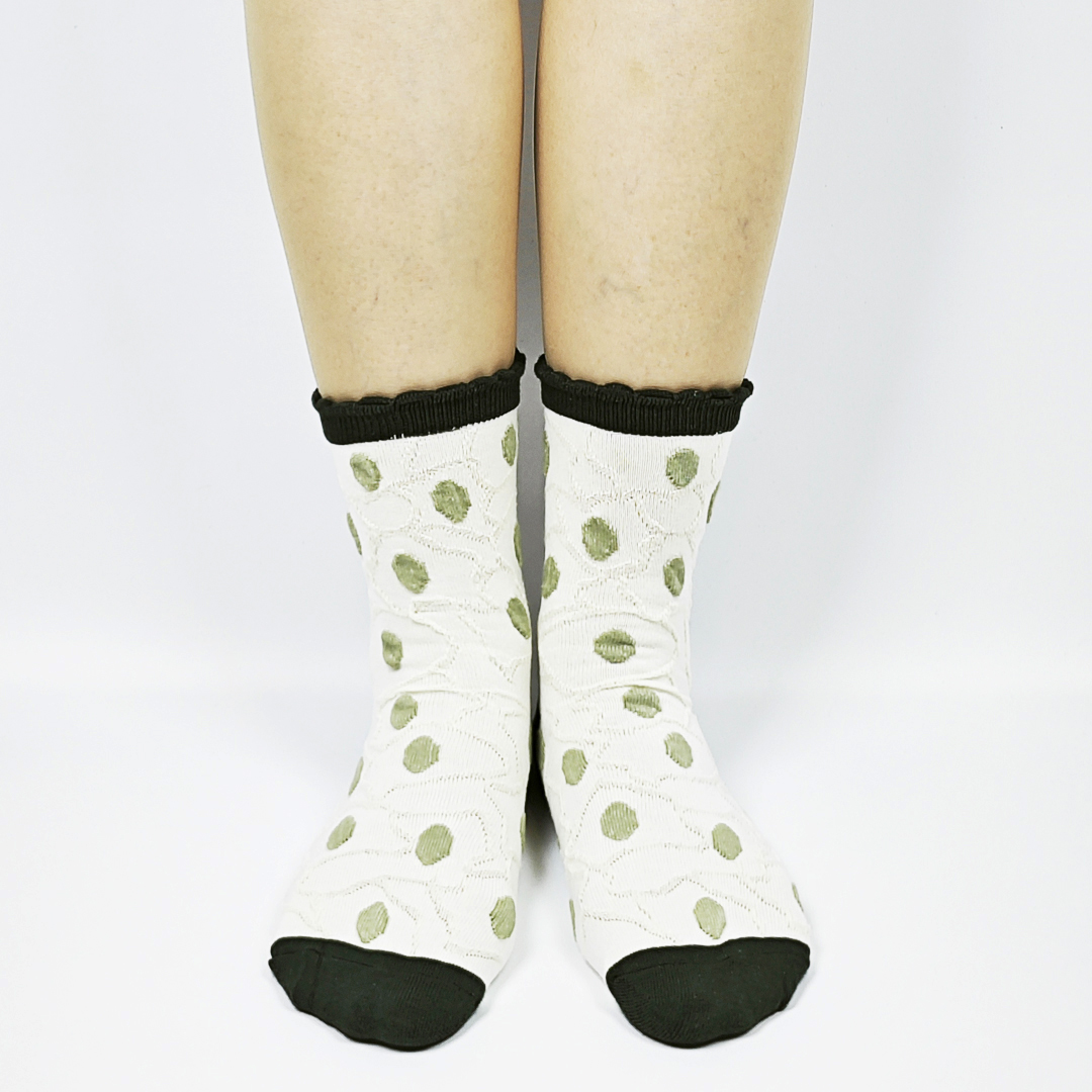 AKIBO森系春木花語中筒襪(三件組)-女款