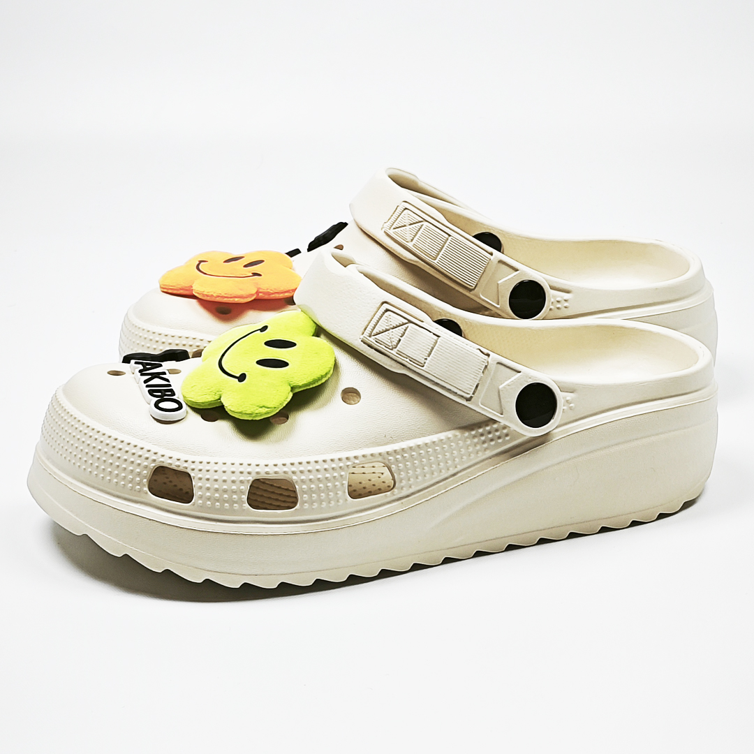 AKIBO餅乾洞洞鞋(二代)-奶油白(中性款、輕量、耐走、兩穿、防水)