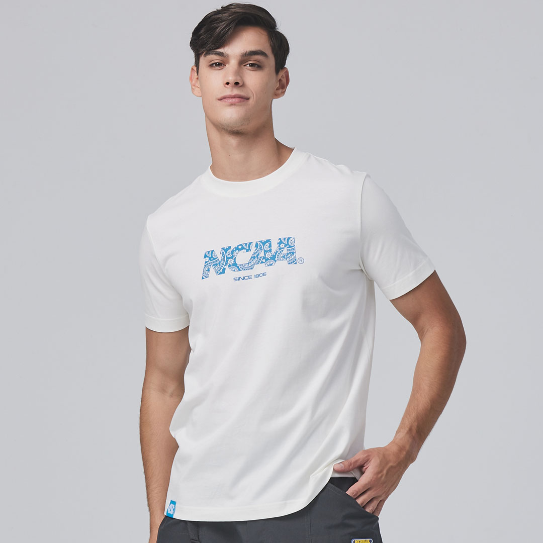 NCAA基本涼感變形蟲棉T-白