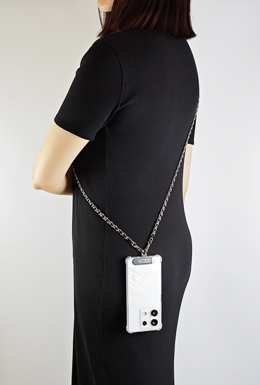 AKIBO魅力鍊條包包手機掛繩-經典黑