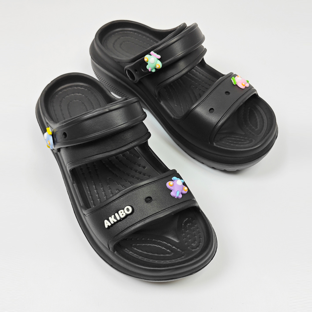 AKIBO千層洞洞鞋-經典黑(中性款、耐走、兩穿、防水)