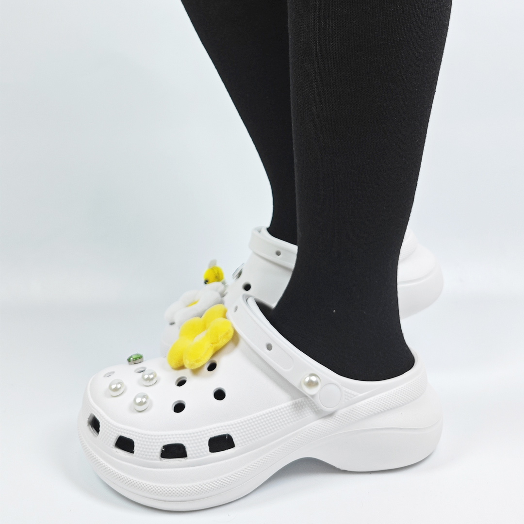 AKIBO厚底洞洞鞋-牛奶白(中性款、6公分厚底增高、輕量、兩穿、防水)