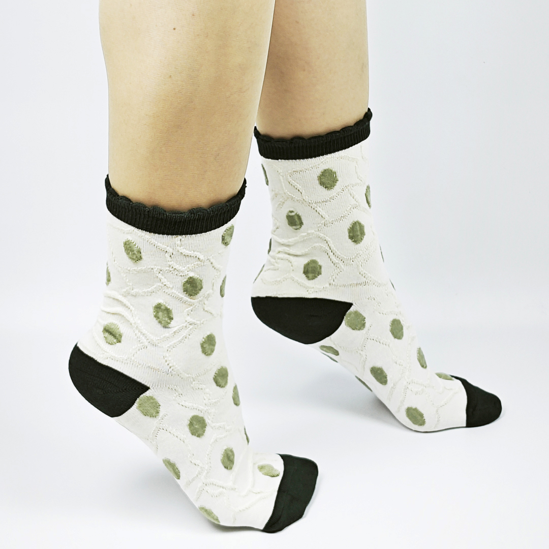 AKIBO森系春木花語中筒襪(三件組)-女款