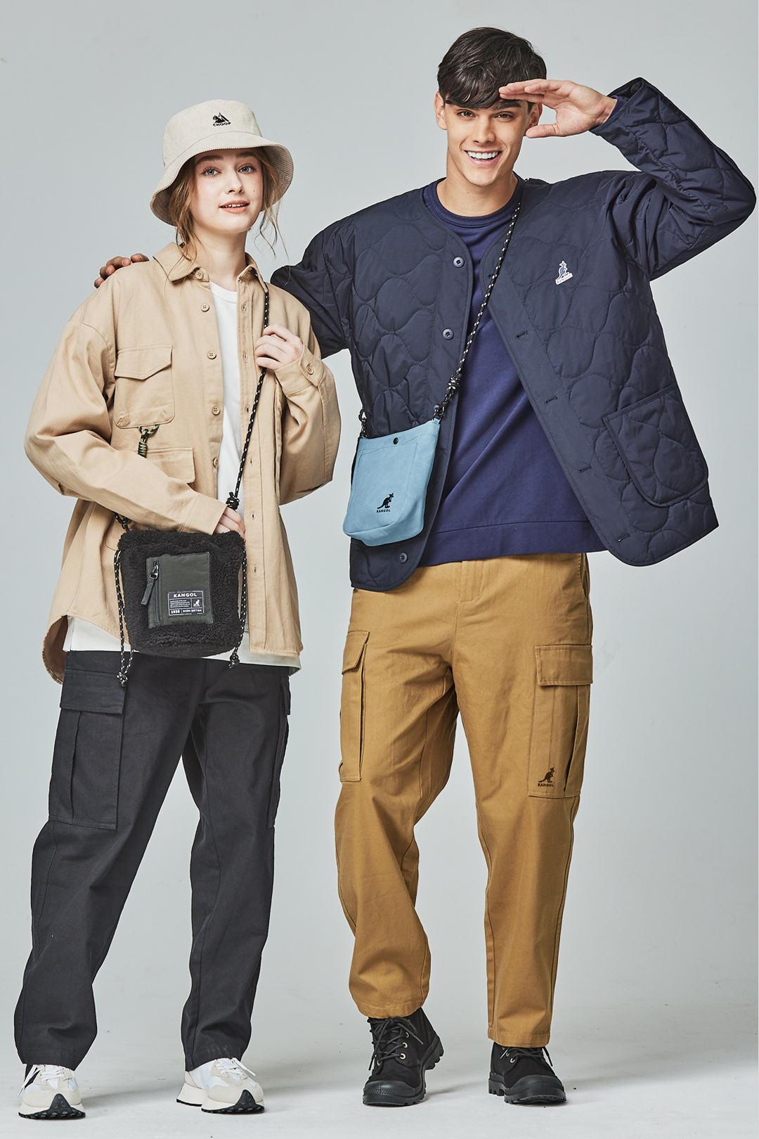 KANGOL袋鼠水波紋鋪棉外套