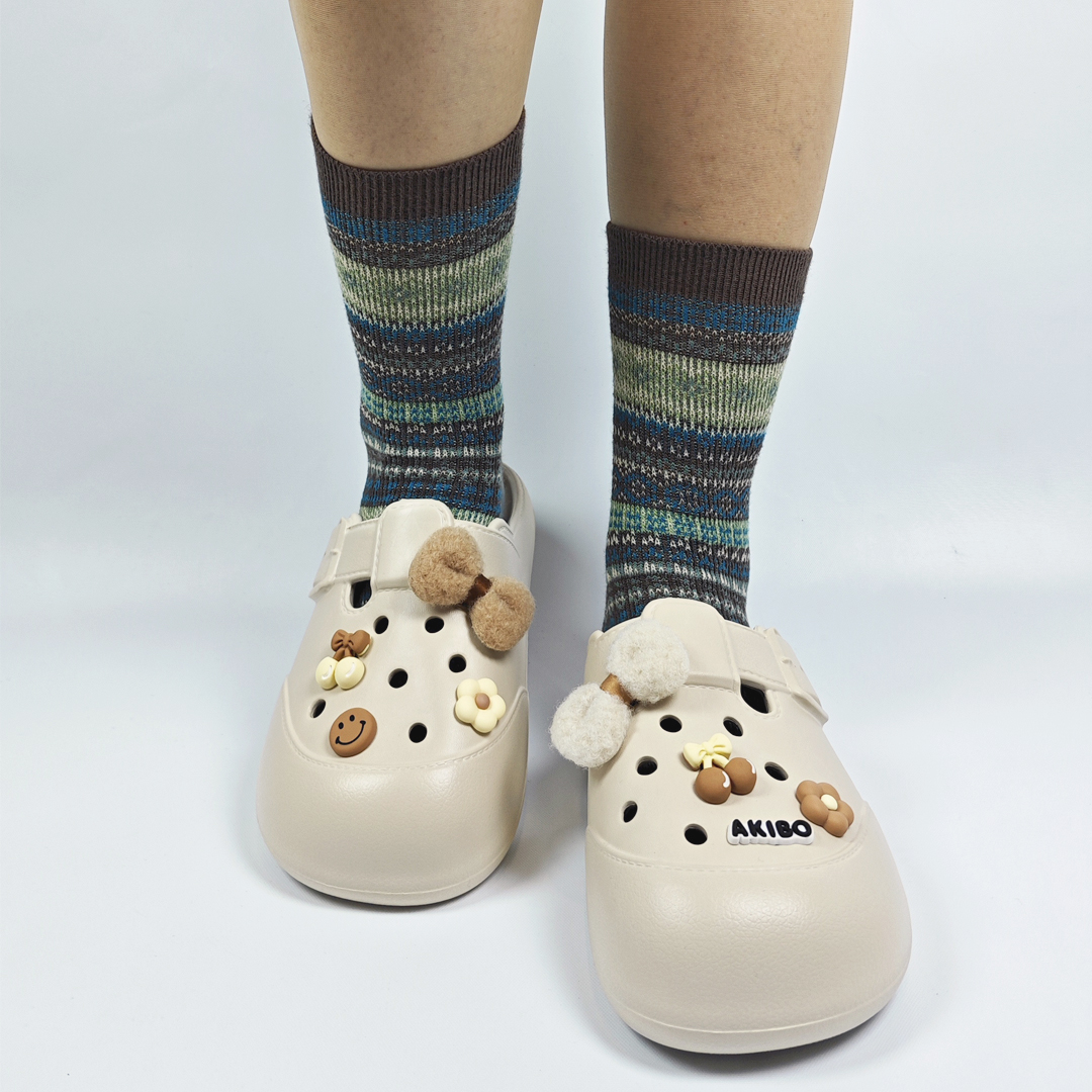 AKIBO布丁洞洞鞋-奶油白(中性款、雲朵感、輕量、耐走、防水) 