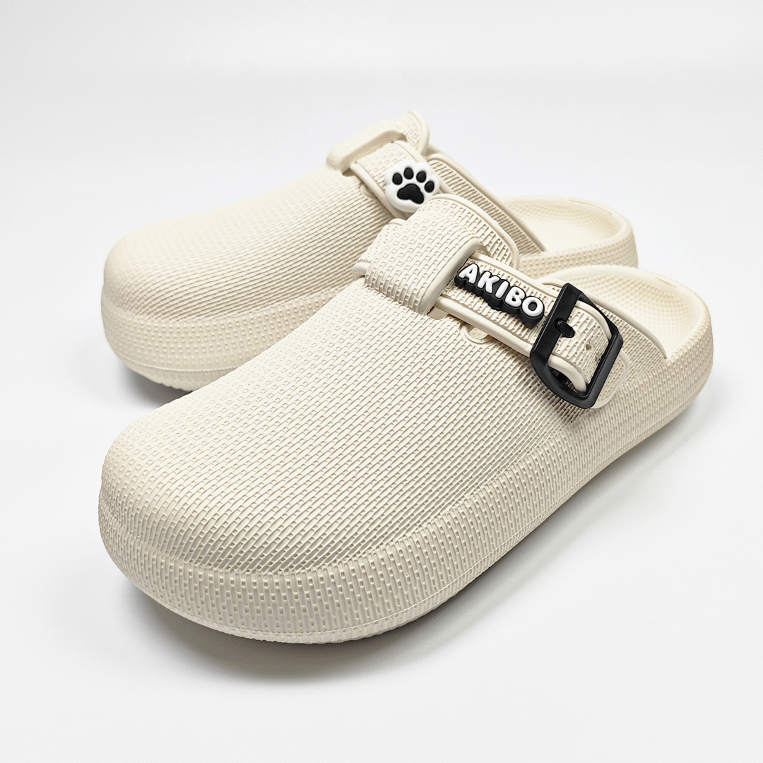AKIBO潮流耐走勃肯鞋-牛奶白(中性款、輕量、耐走、防水)