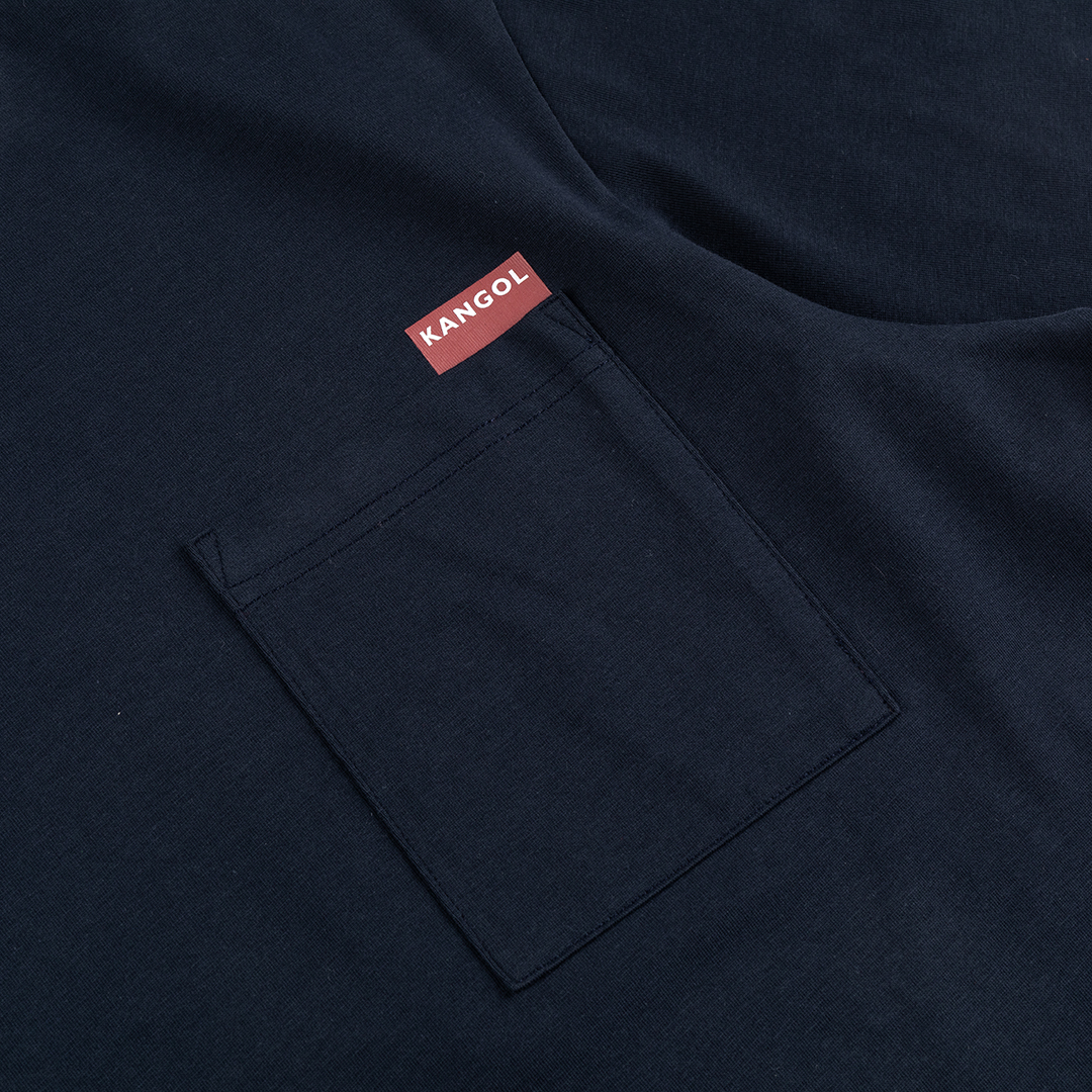 KANGOL中性微落肩口袋T-深藍