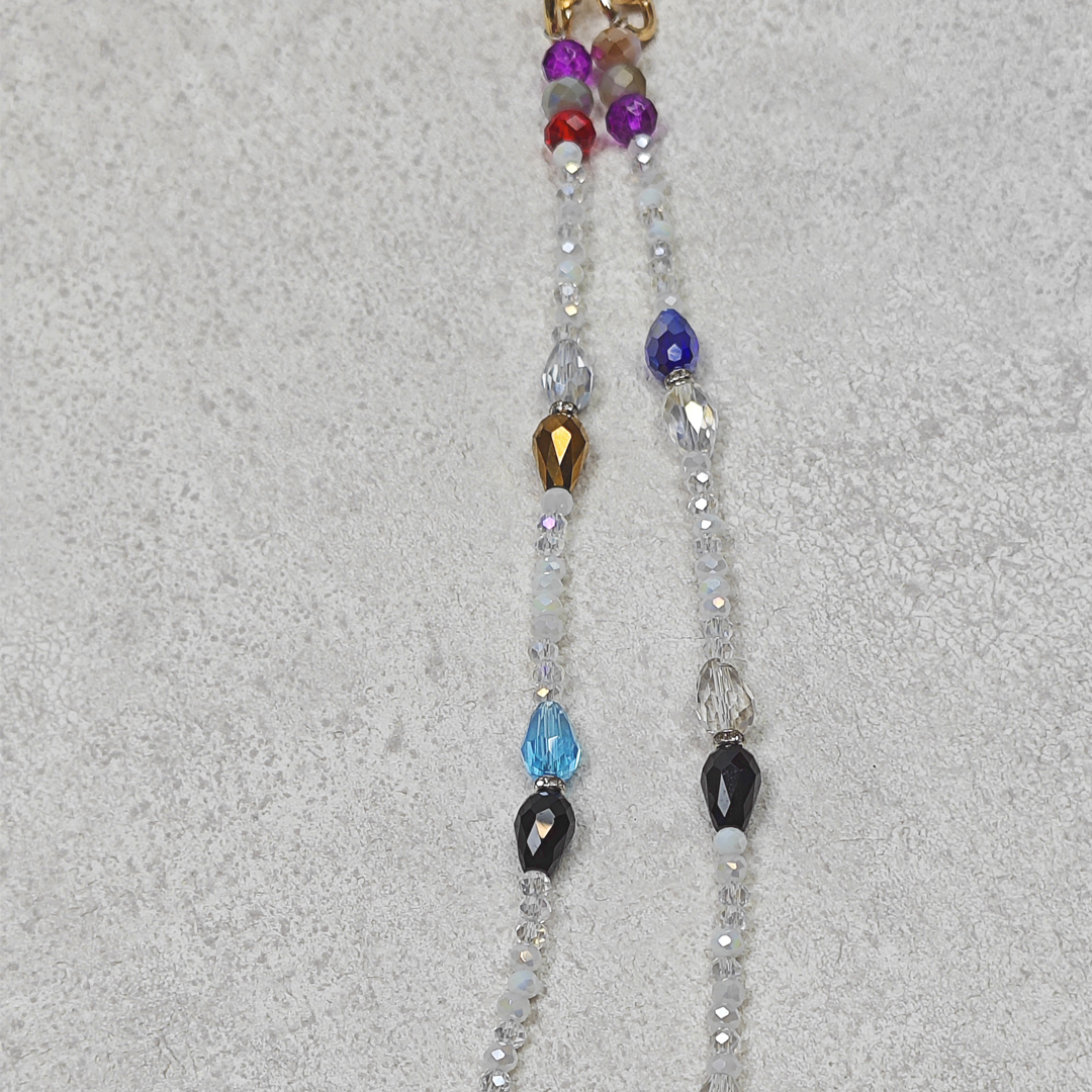 AKIBO波西米亞彩珠包包手機掛繩-多彩