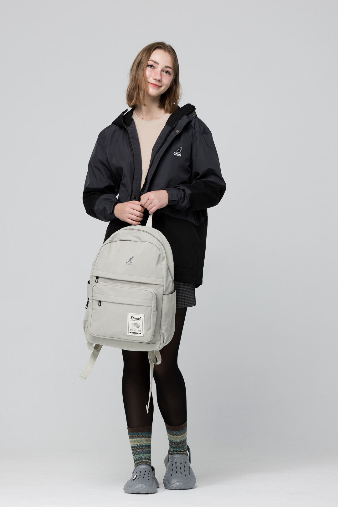 KANGOL袋鼠基本後背包-綠