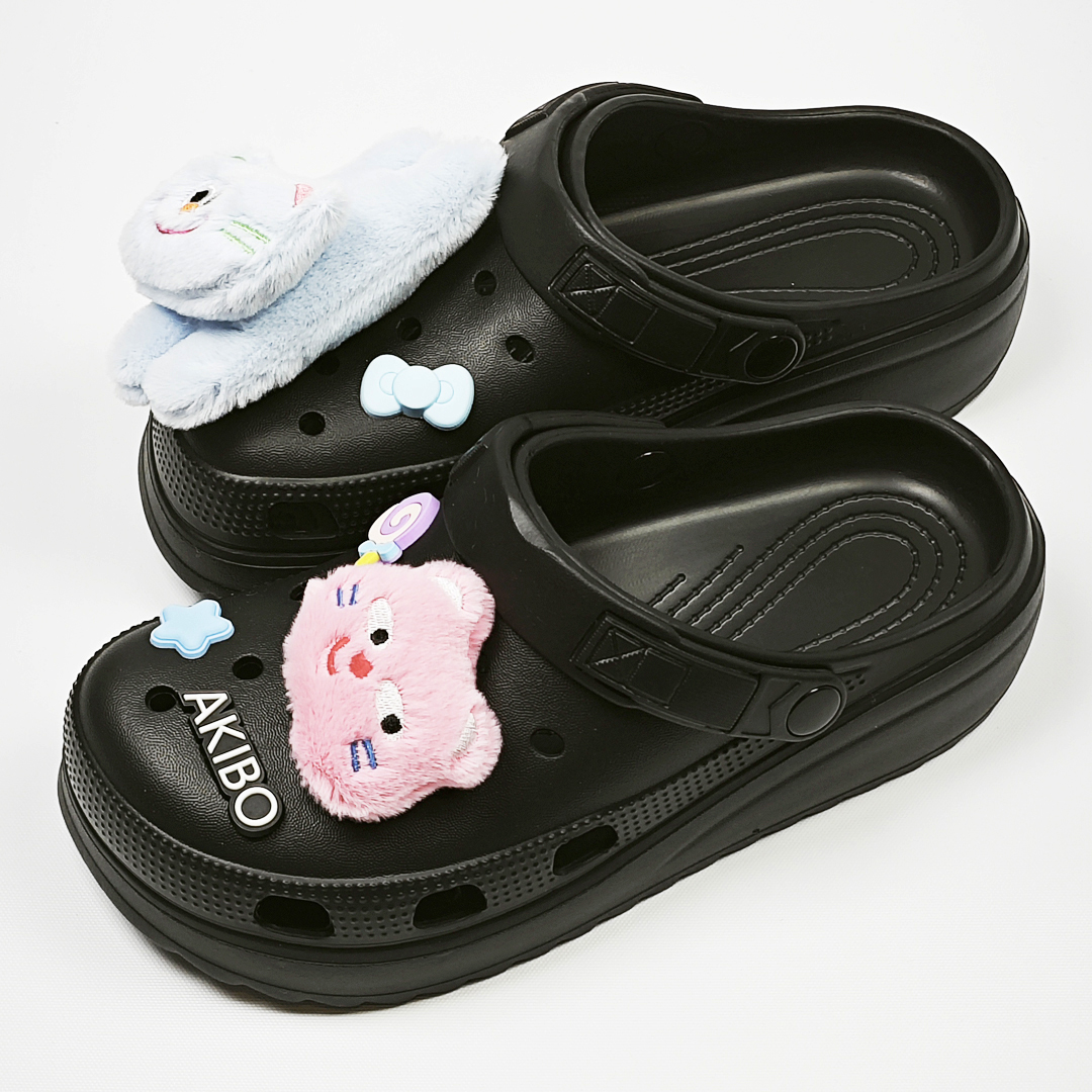 AKIBO餅乾洞洞鞋(二代)-經典黑(中性款、輕量、耐走、兩穿、防水)